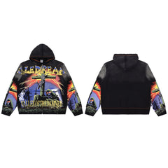 Vale Forever Racing Collage Zip Hoodie – Graphic Streetwear