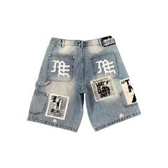 Mixed Emotions Blue “AI” Denim Shorts