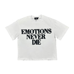 Mixed Emotions White ‘End’ Rhinestone Tee