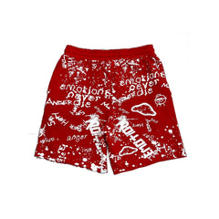 Mixed Emotions Red “Graffiti” Shorts