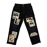 Mixed Emotions Black “Newspaper” Carpenter Pants