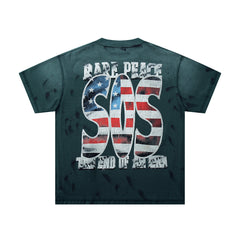 Rare Peace Midnight Fade Rhinestone Graphic Streetwear Tee