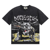 Majestik “Bulldog” Stadium Rhinestone Vintage Tee(Black)