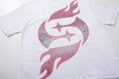 Supply Street Authority Rhinestone Graphic Oversized Tee