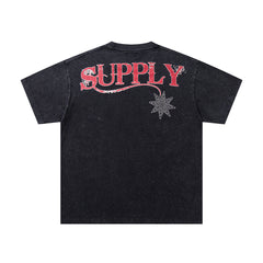 Supply Rebel Rhinestone Graphic Oversized Street Tee