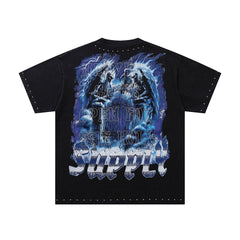 Supply Boulevard Crystal Graphic Oversized Tee