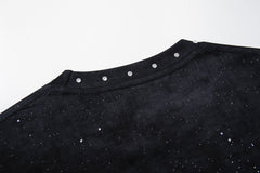 BKYS Distressed Portrait Studded Streetwear Oversized Graphic Tee
