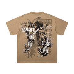 Supply Chapter Rhinestone Graphic Oversized Street Tee