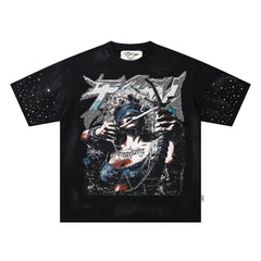 BKYS Retro Portrait Crystal Accent Streetwear Graphic Tee