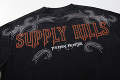 Supply Avenue Rhinestone Graphic Oversized Tee