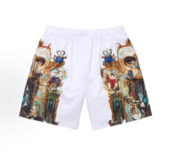 Supreme Collaboration Graphic Print Mesh Shorts - White