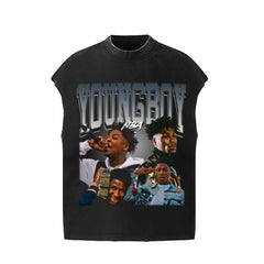 Travis Scott Casual Streetwear Sleeveless Summer Tee
