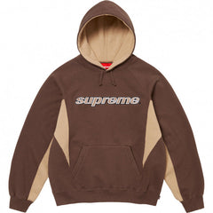 Supreme Contrast Panel Logo Hoodie – Brown