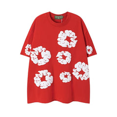 Denim Tears Couple Foam Print Tee Red