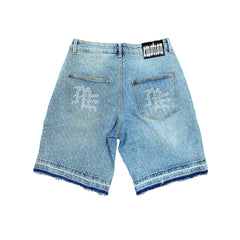 Mixed Emotions ‘ME’ Rhinestone Denim Shorts