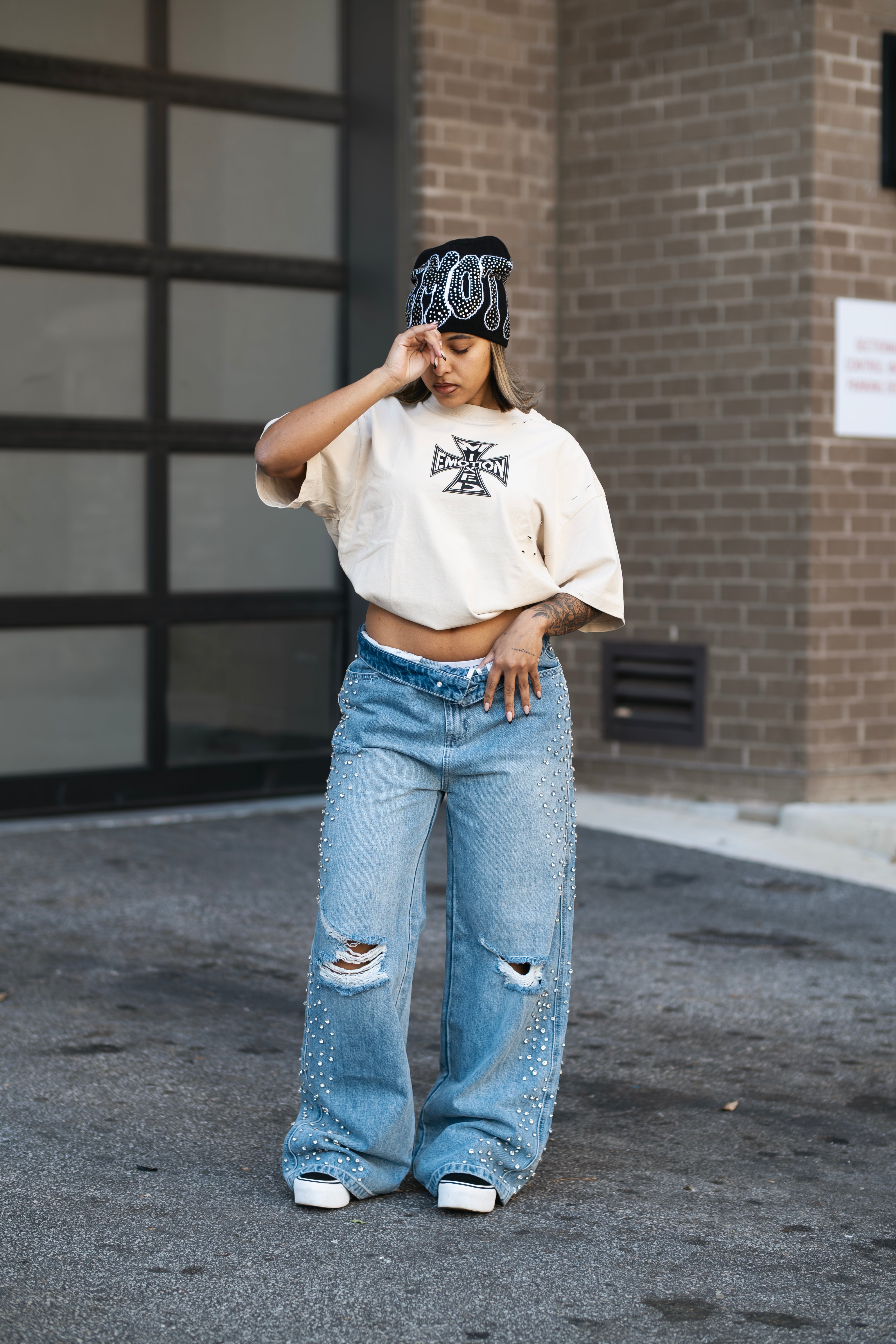 Mixed Emotions　Blue ‘Stone’ Baggy Jeans
