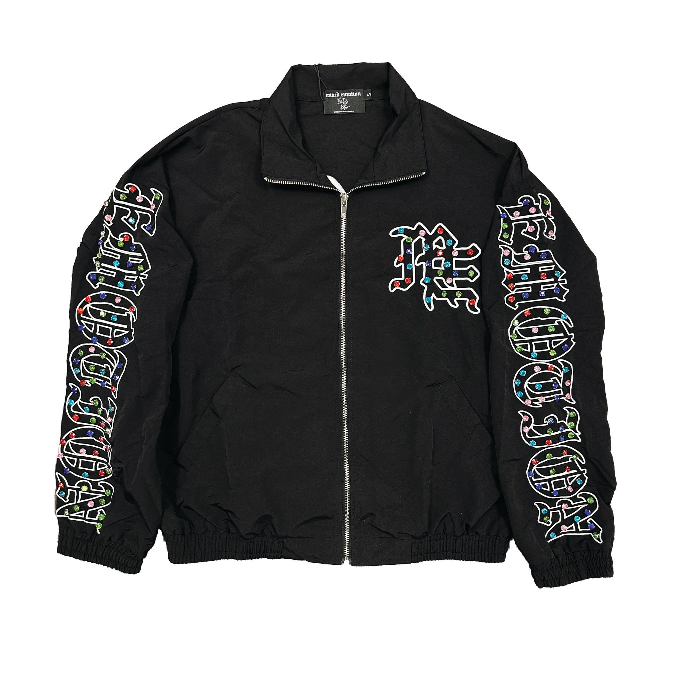 Mixed Emotions “ME” Rhinestone Nylon Jacket