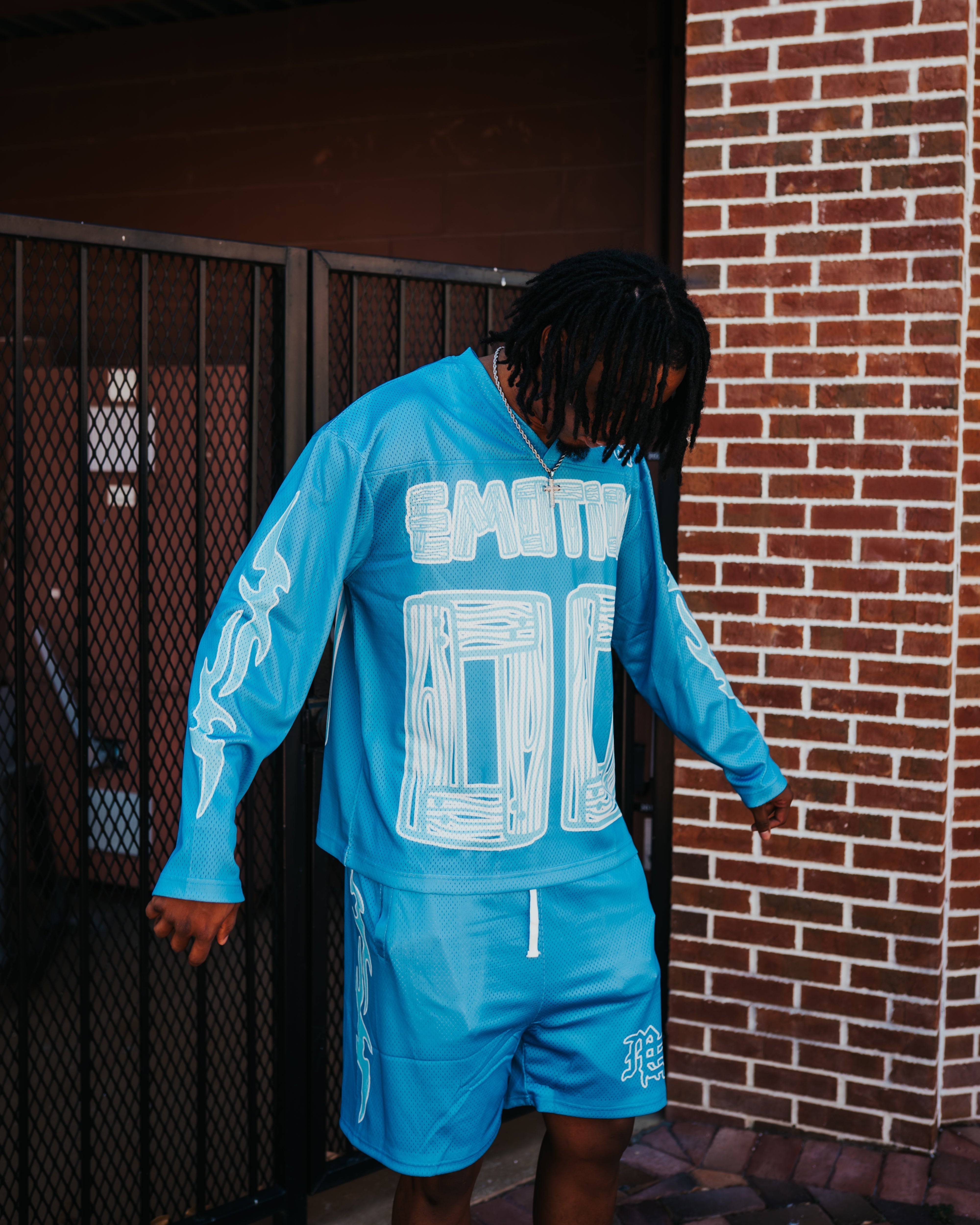 Mixed Emotions　Blue “Lightning” shorts