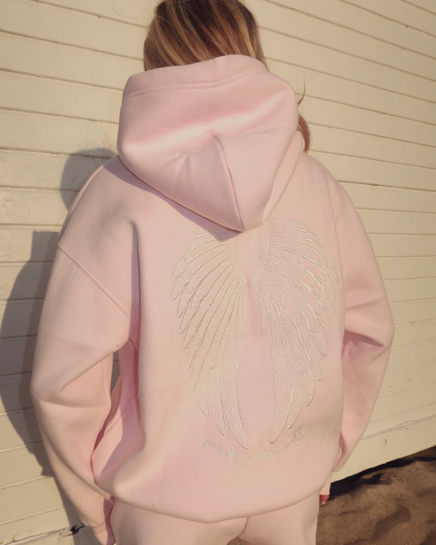"Lacy" Hoodie in Angel Pink