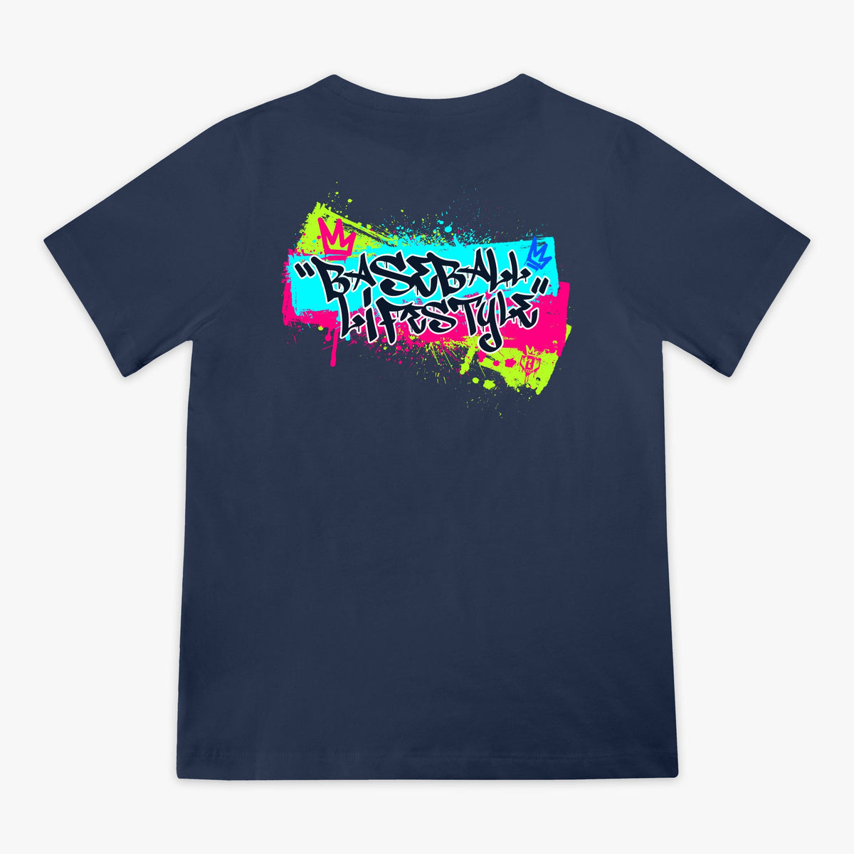 Graffiti Crown Youth Tee - Navy