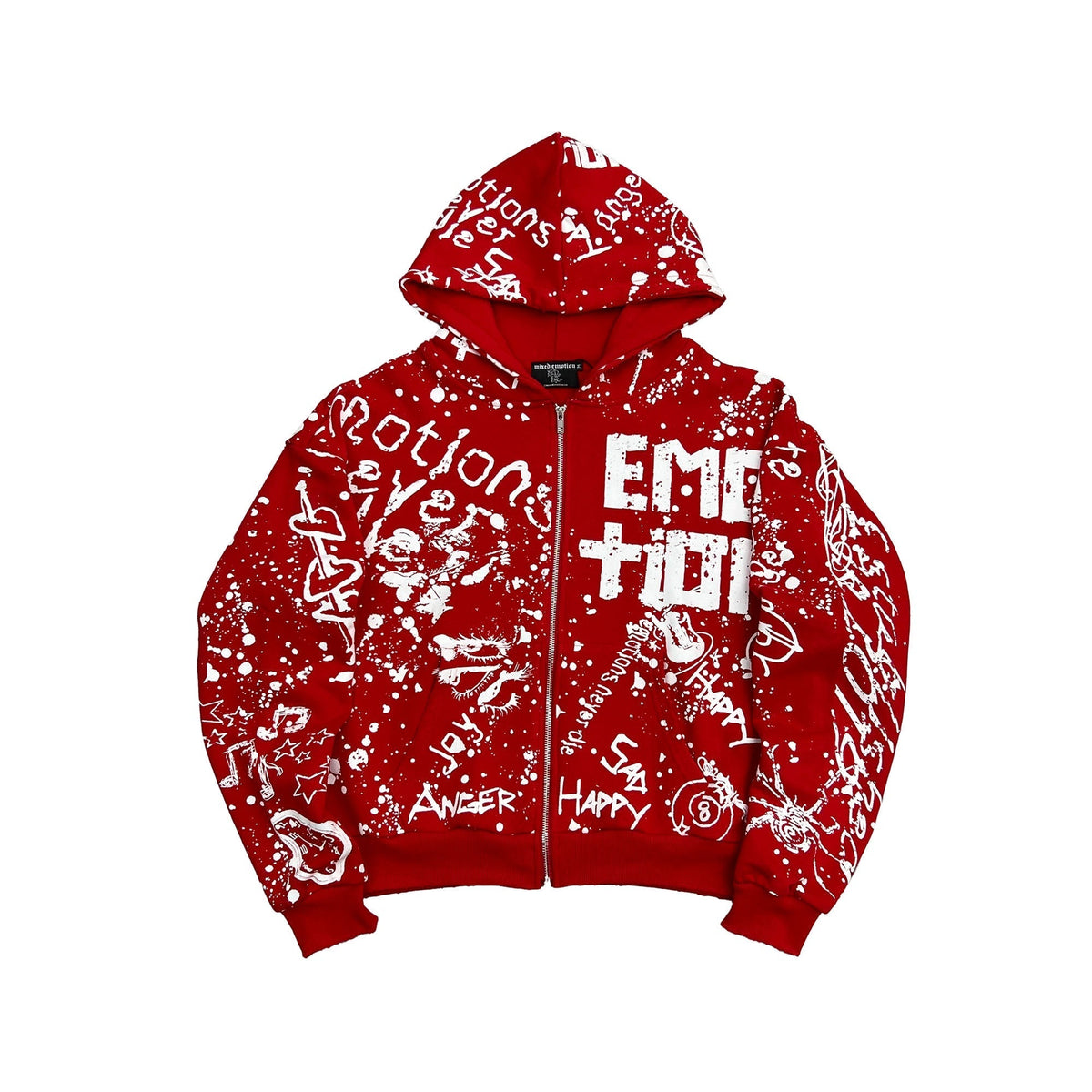 MIXED EMOTION Red “Graffiti” Hoodie