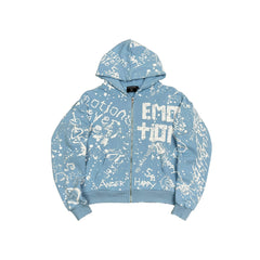 MIXED EMOTION Blue “Graffiti” Hoodie