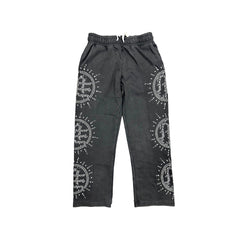 Mixed Emotions ‘Eclipse’ Grey Acid Wash Rhinestone Sweats