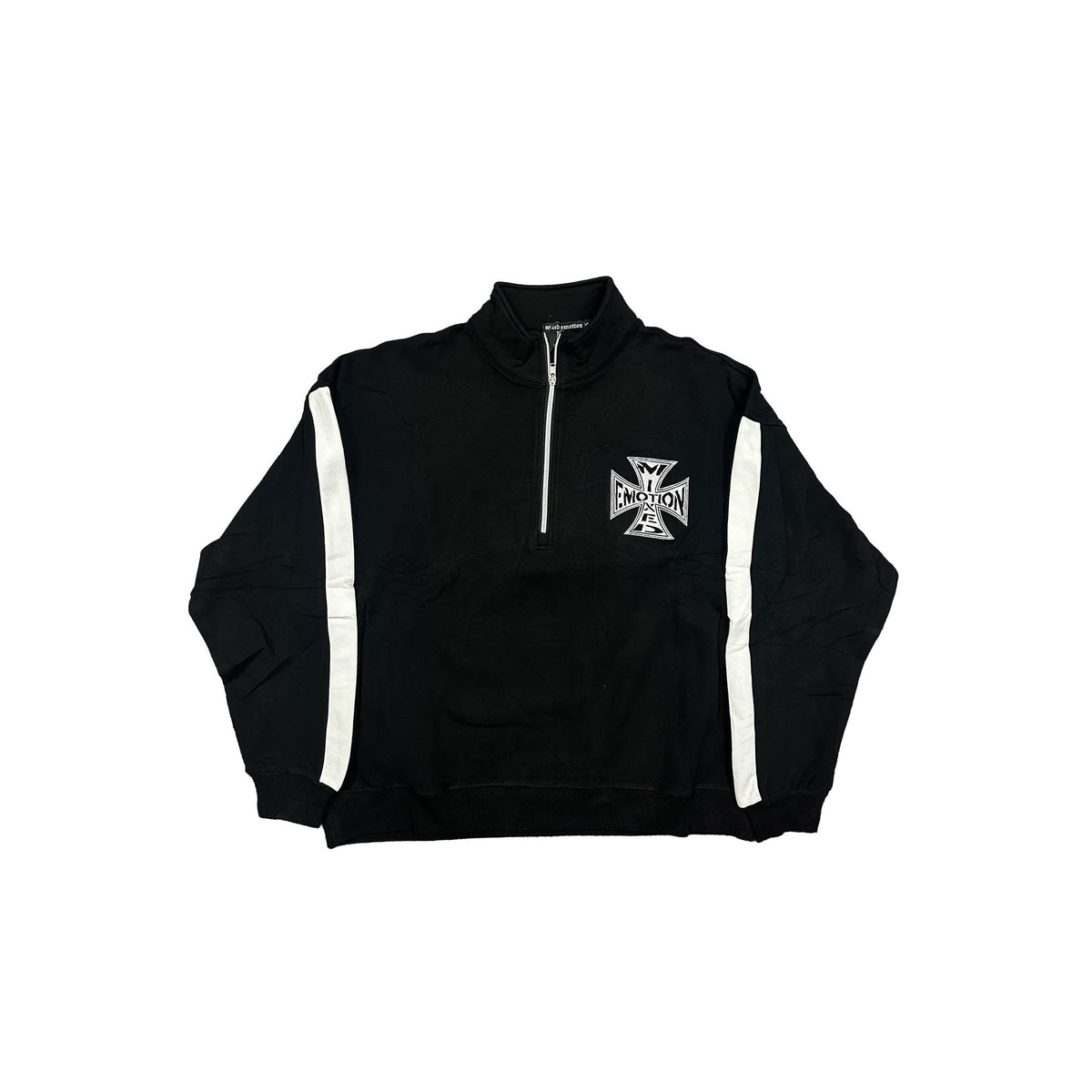 MIXED EMOTION Black “Quarter” zip Jacket