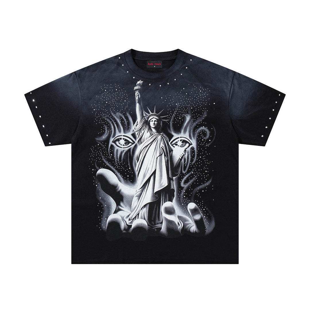 Rare Peace Vintage Mirage Crystal Graphic Oversized T-Shirt