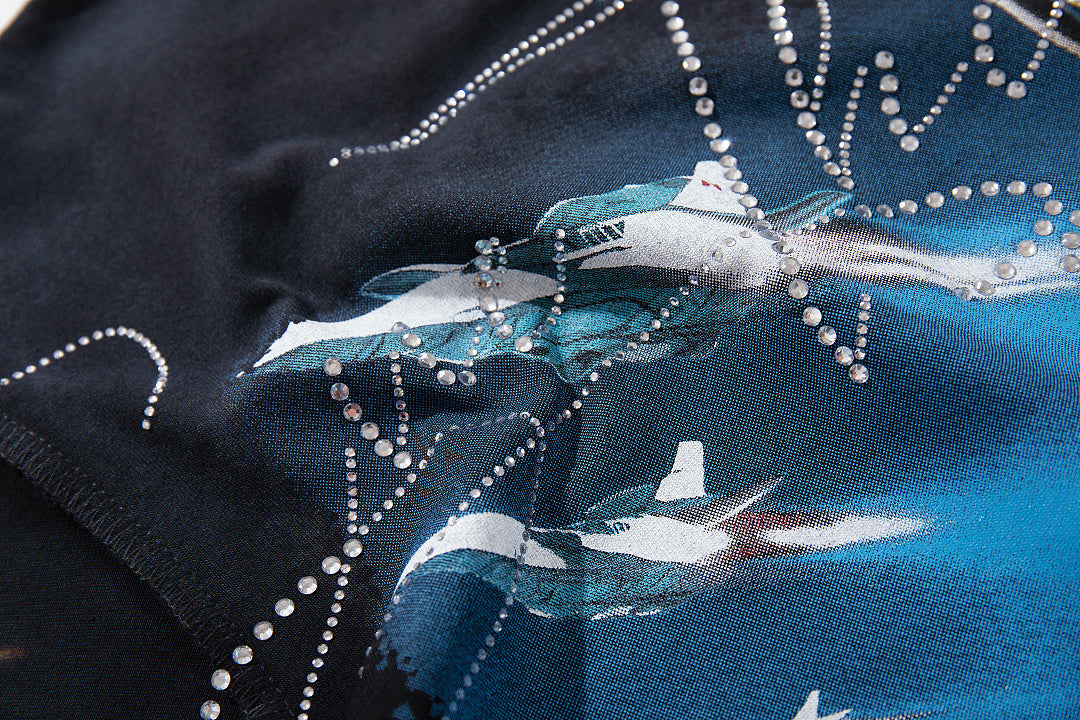 Rare Peace Heritage Washed Crystal Graphic Oversized T-Shirt