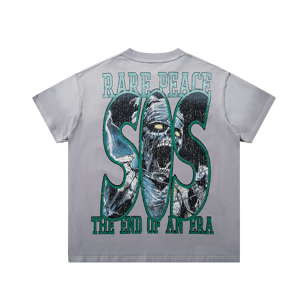 Rare Peace Retro Glow Rhinestone Oversized Graphic Tee