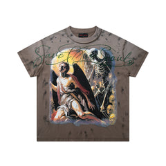Rare Peace Vintage Dust Wash Crystal Graphic Street Tee