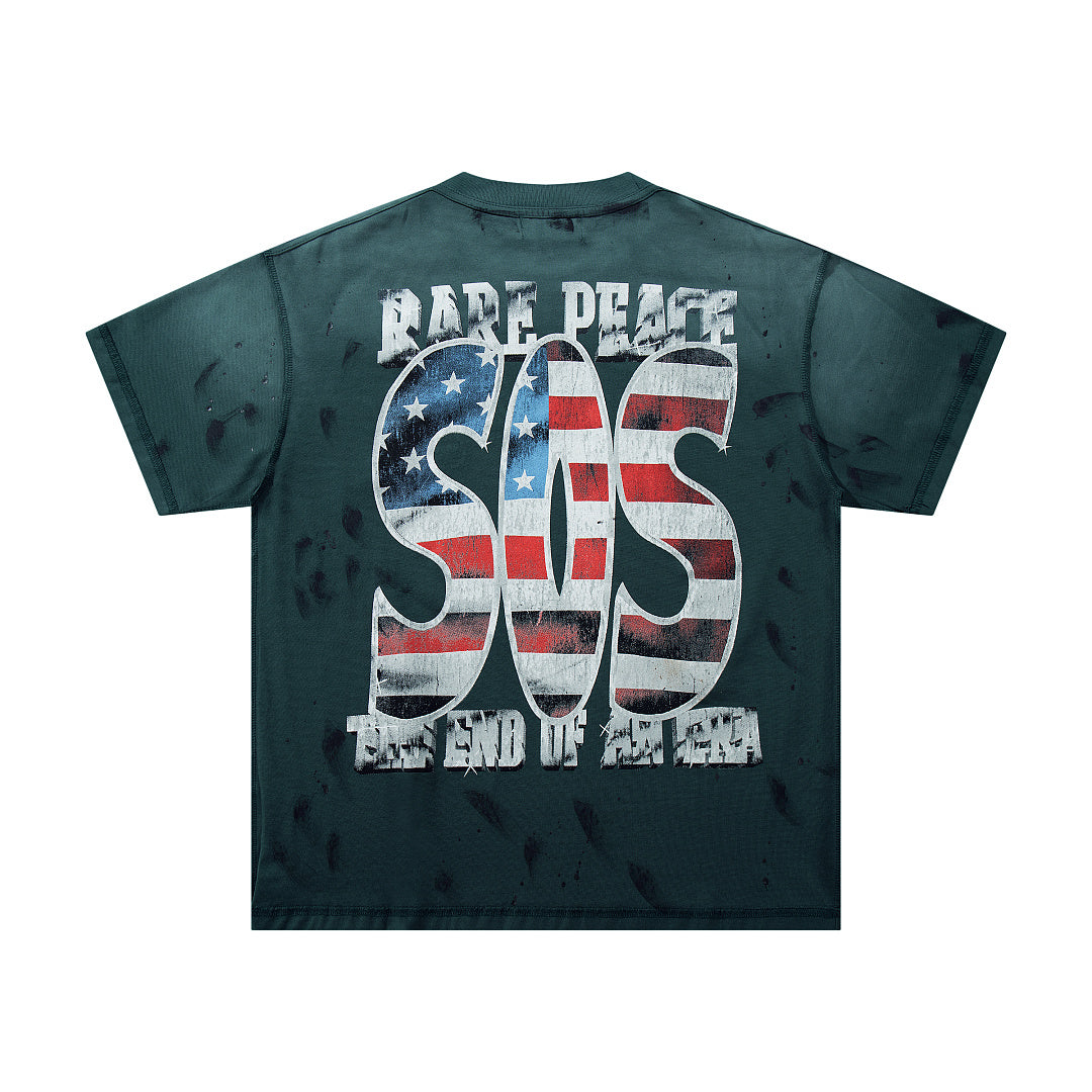 Rare Peace Midnight Fade Rhinestone Graphic Streetwear Tee
