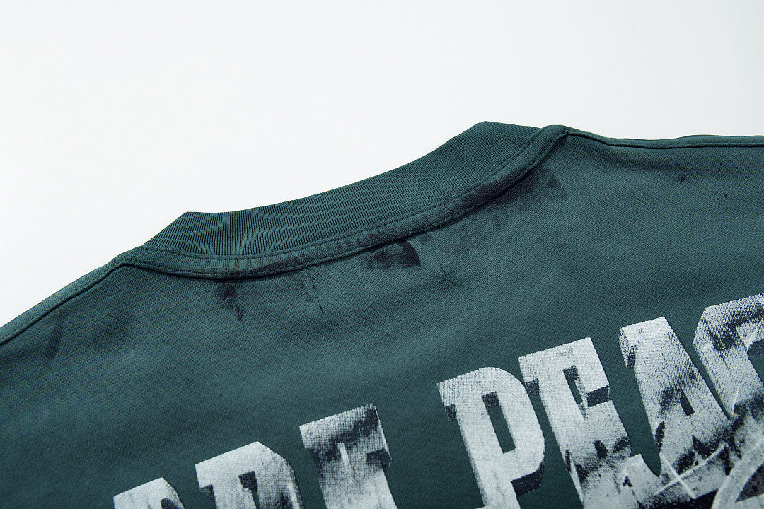 Rare Peace Midnight Fade Rhinestone Graphic Streetwear Tee