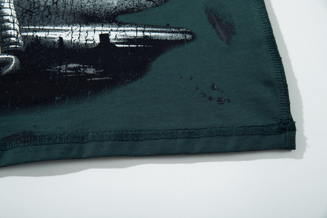 Rare Peace Midnight Fade Rhinestone Graphic Streetwear Tee