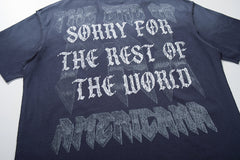 Rare Peace Coastal Distressed Crystal Graphic Oversized T-Shirt