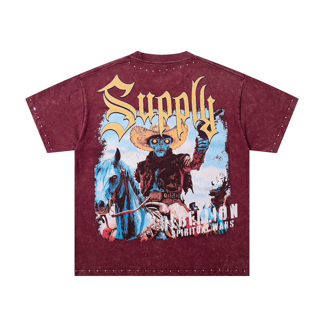 Supply Tee Crystal Logo Oversized Streetwear T-Shirt