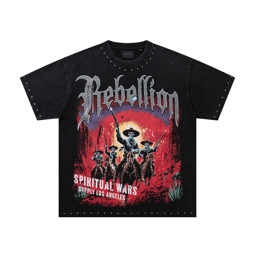 Supply Division Rhinestone Graphic Relaxed Street Tee