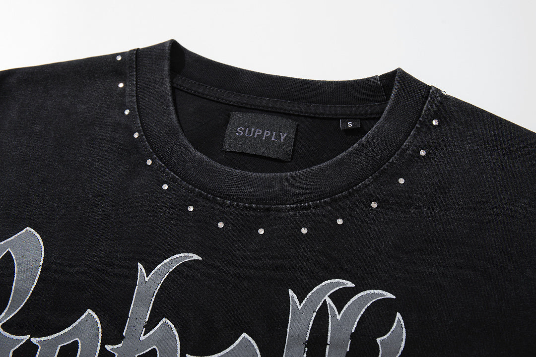 Supply Division Rhinestone Graphic Relaxed Street Tee