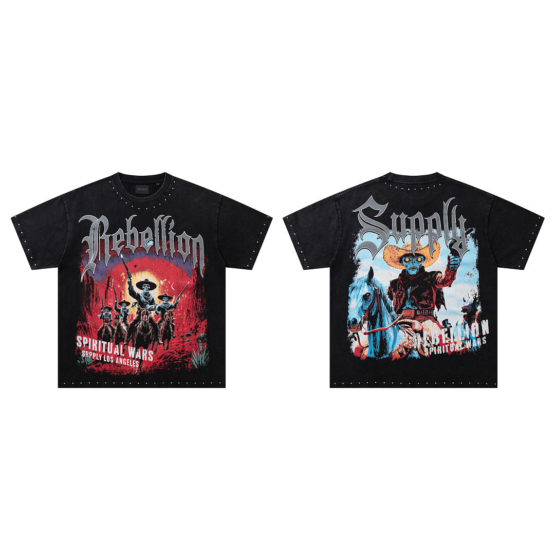 Supply Division Rhinestone Graphic Relaxed Street Tee