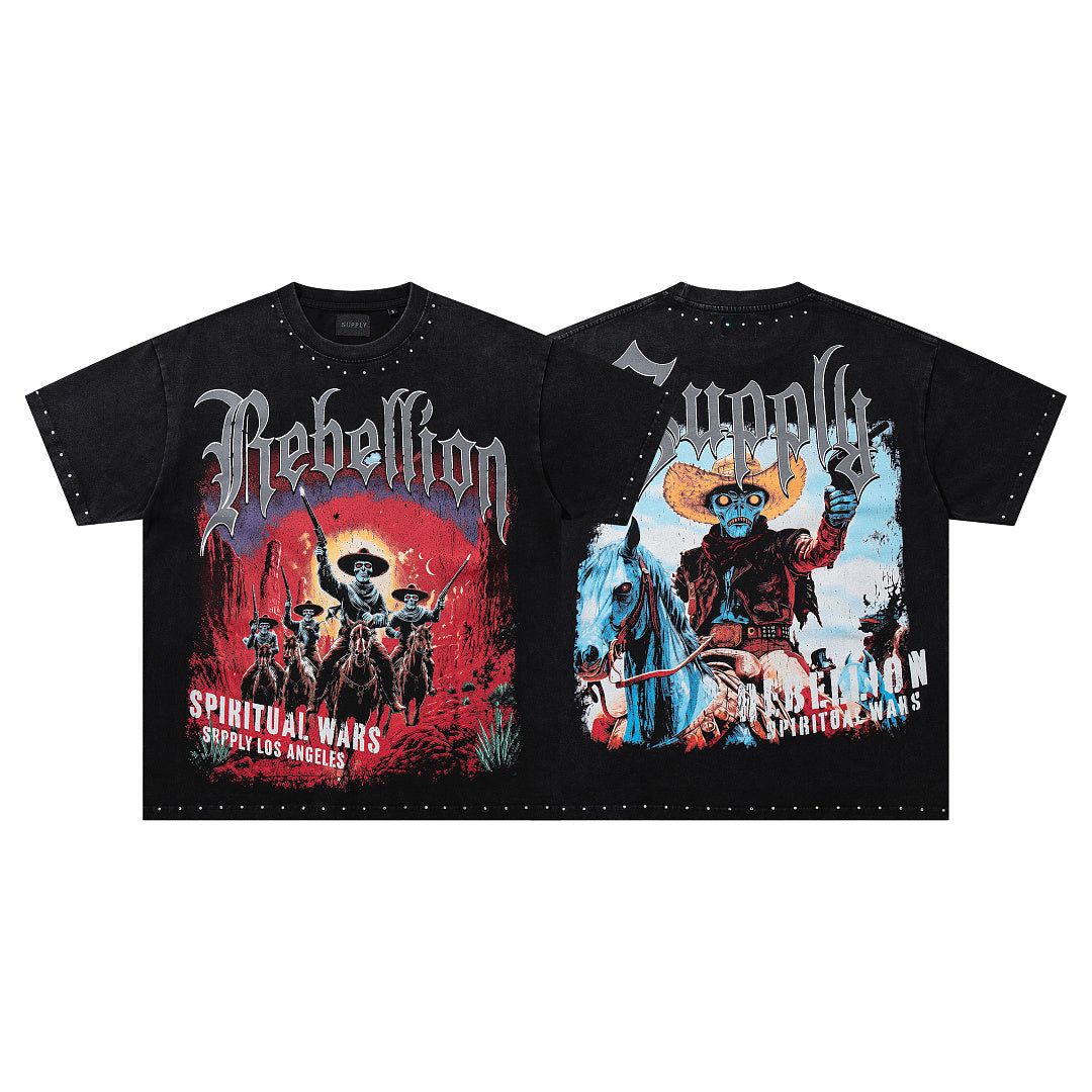 Supply Division Rhinestone Graphic Relaxed Street Tee