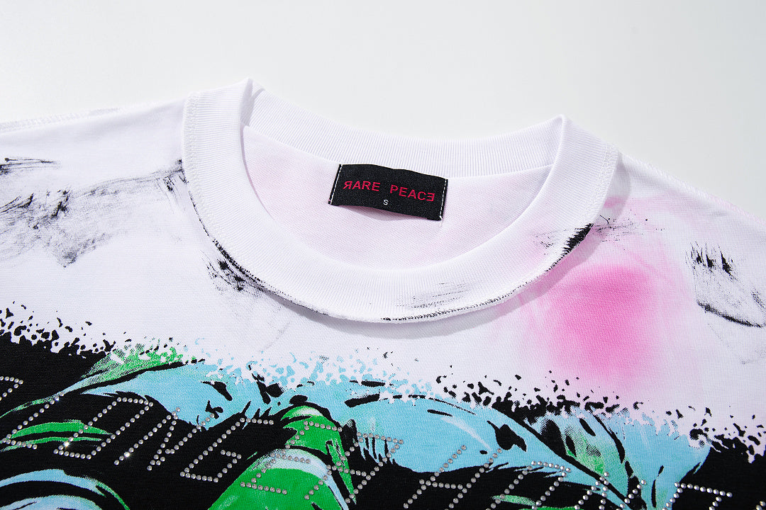 Rare Peace Horizon Vintage Crystal Streetwear Graphic T-Shirt