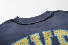 Rare Peace Horizon Distressed Crystal Oversized Streetwear Tee