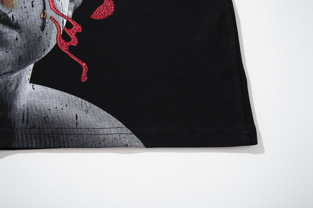 Rare Peace Washed Crystal Art Graphic Relaxed Fit Tee