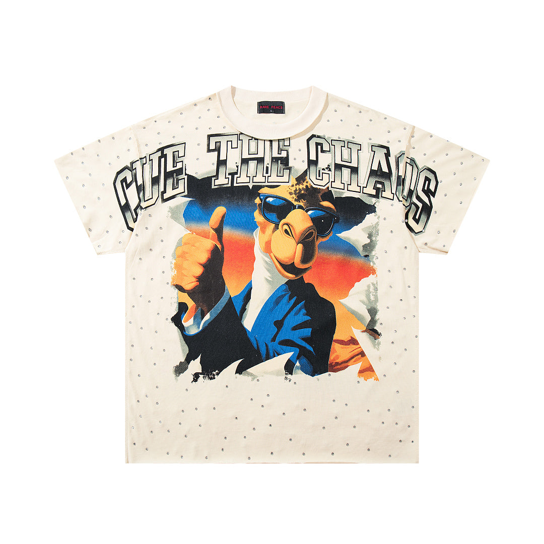 Rare Peace Coastal Vintage Crystal Graphic Oversized Tee