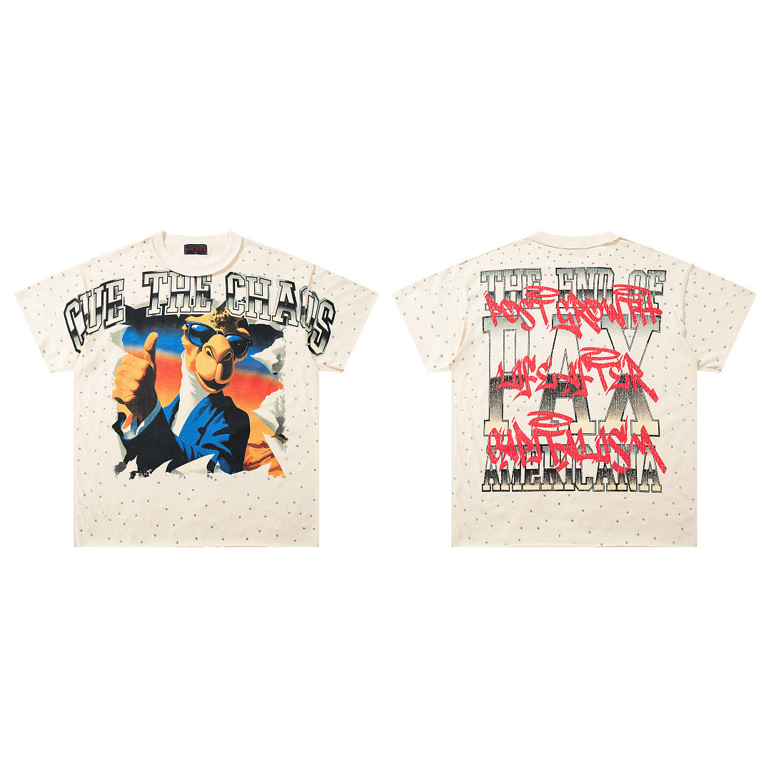 Rare Peace Coastal Vintage Crystal Graphic Oversized Tee