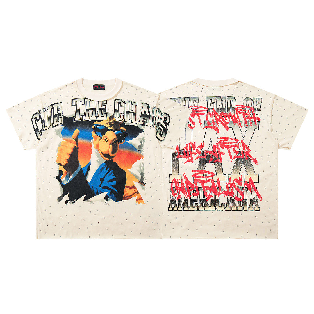 Rare Peace Coastal Vintage Crystal Graphic Oversized Tee