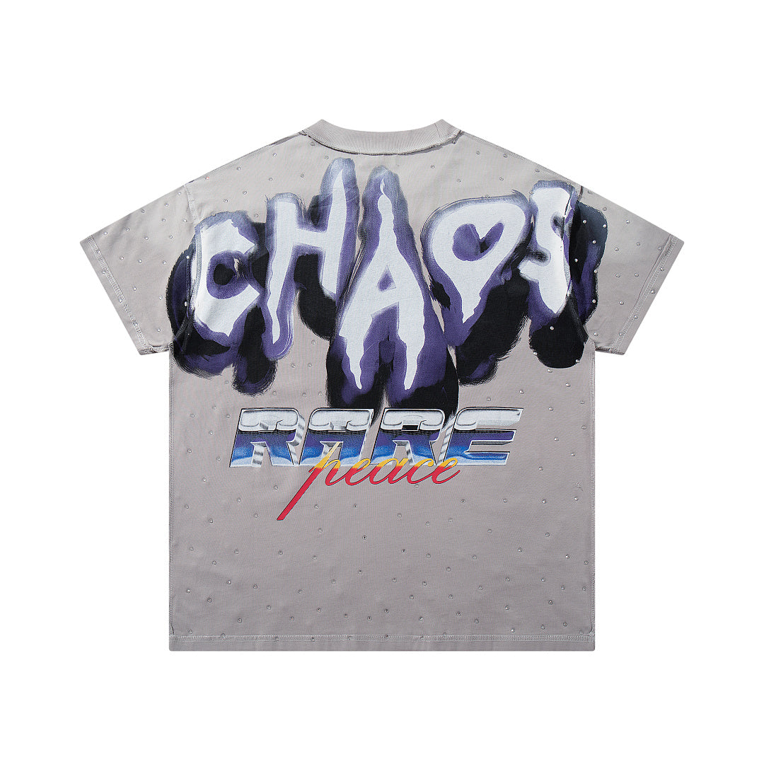 Rare Peace West Coast Faded Rhinestone Graphic Relaxed T-Shirt
