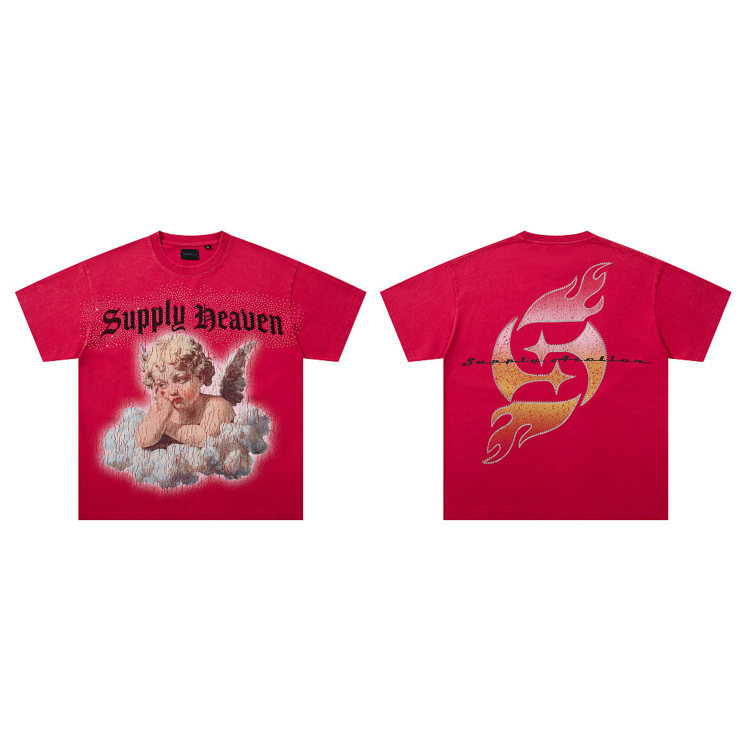 Supply Street Theory Rhinestone Graphic Oversized Tee