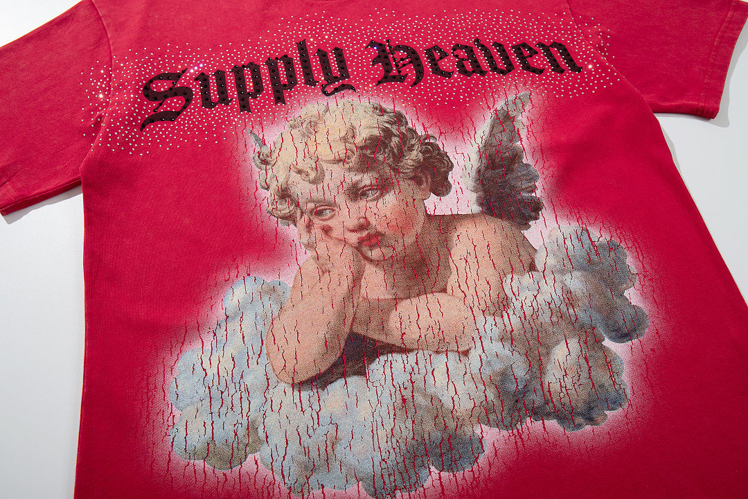 Supply Street Theory Rhinestone Graphic Oversized Tee